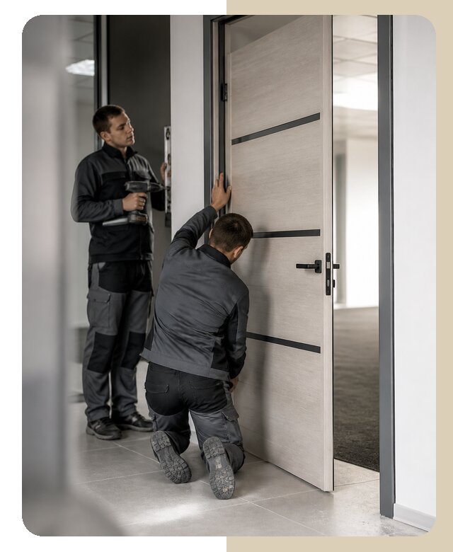 Установка двери в офис в Ачинске по цене от 5065 р. | ДвериЛегко-Чнс